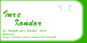 imre kondor business card